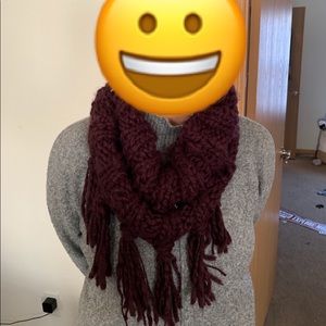 American eagle purple fringe infinity scarf